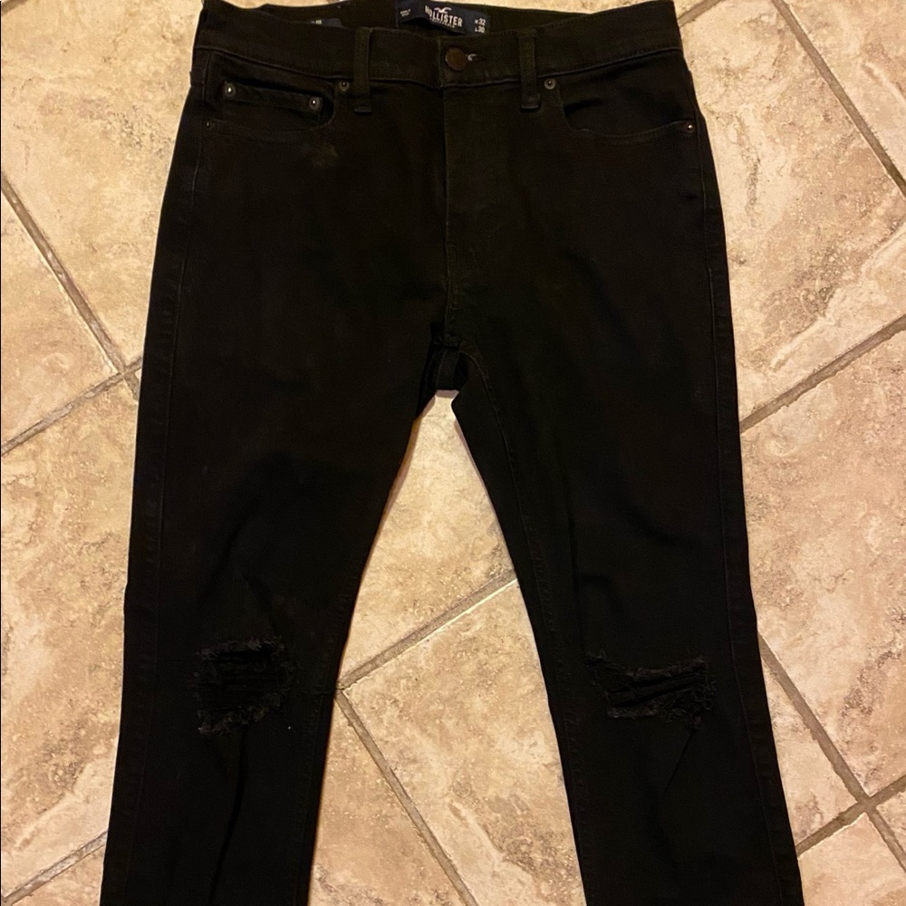 Black ripped Hollister jeans